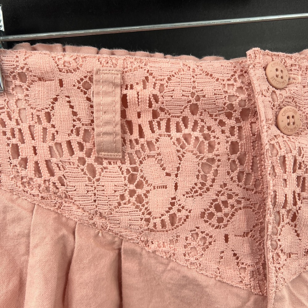 Vintage 80s high waist pleated lace cottagecore pale pink mom pants tapered 14 - Picture 7 of 16